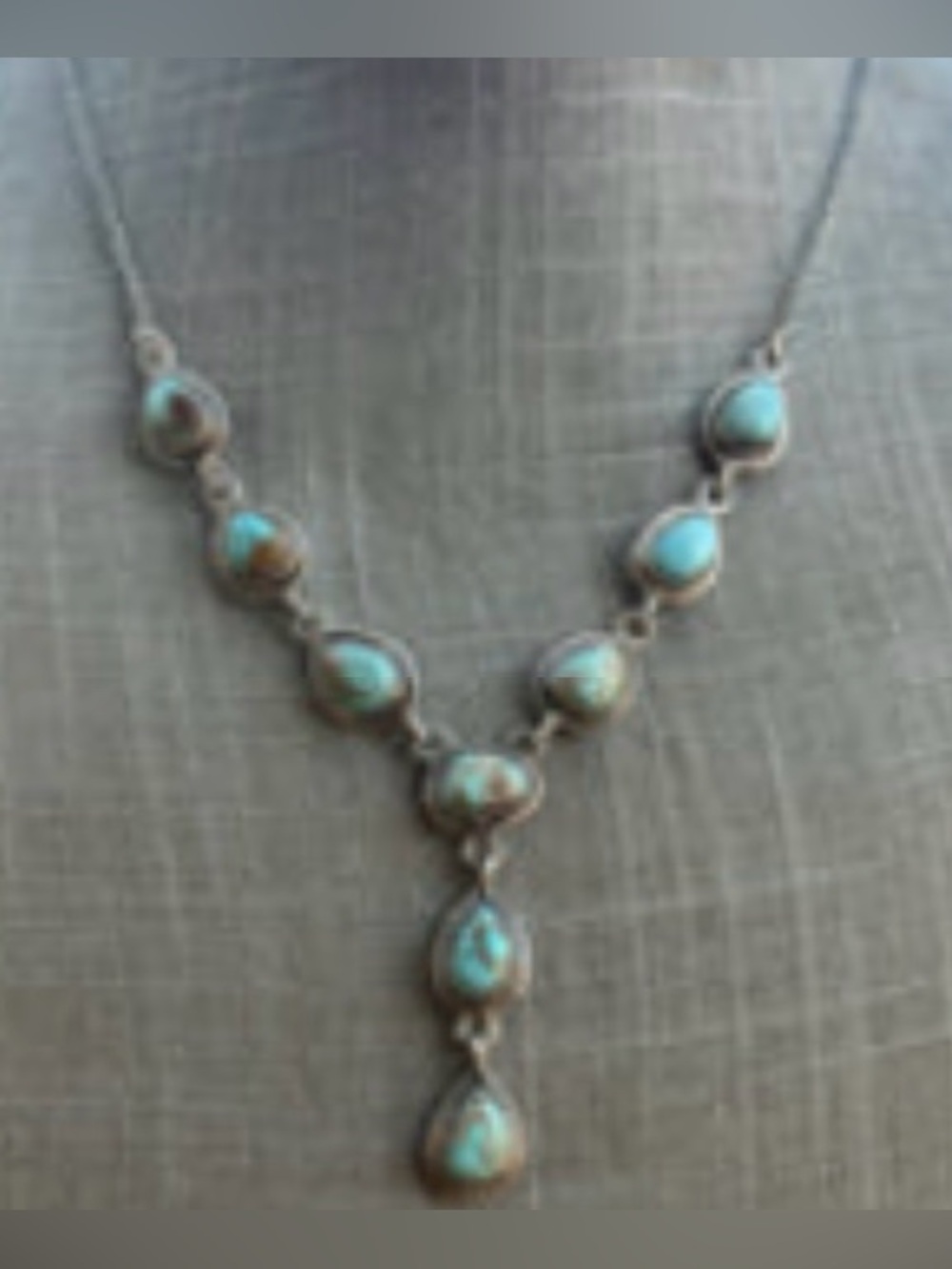 Handmade Turquoise & Sterling Silver Summer Lariat Necklace Nizhoni Traders